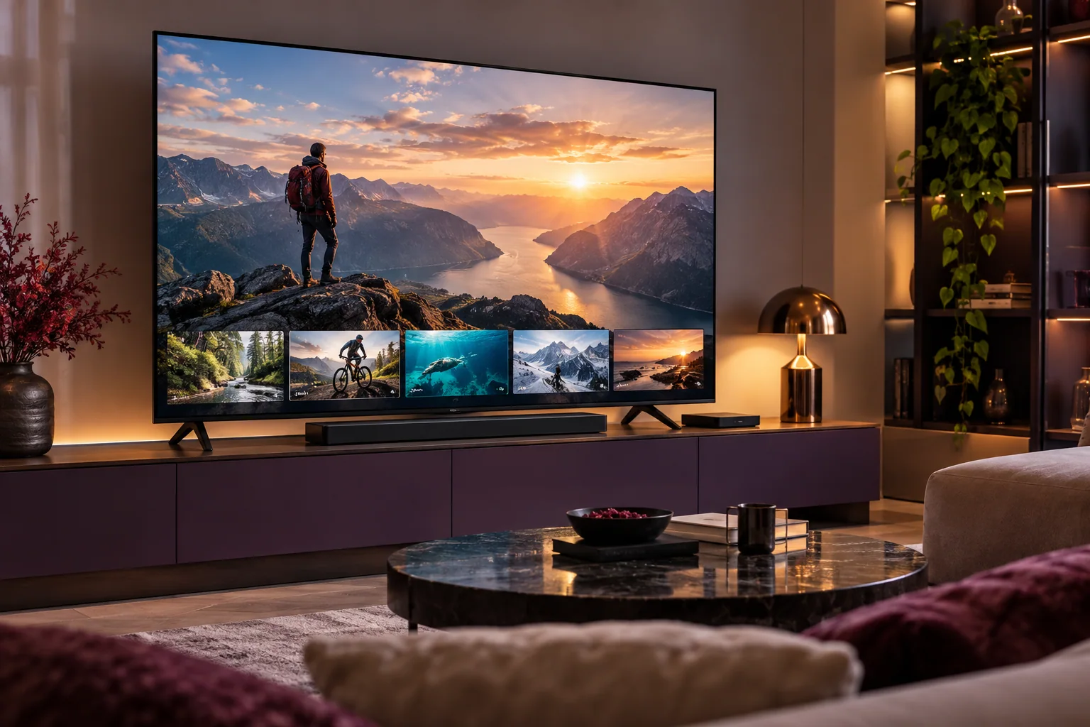 IPTV Hamburg: Originale Film-, Sport- und Dokumentationsszenen auf einem Fernseher